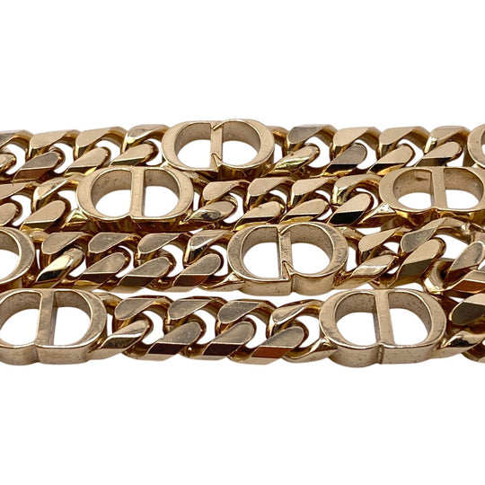 Dior Necklace Gold Plated gold CD ICON Chain link unisex(Unisex) Used Authentic