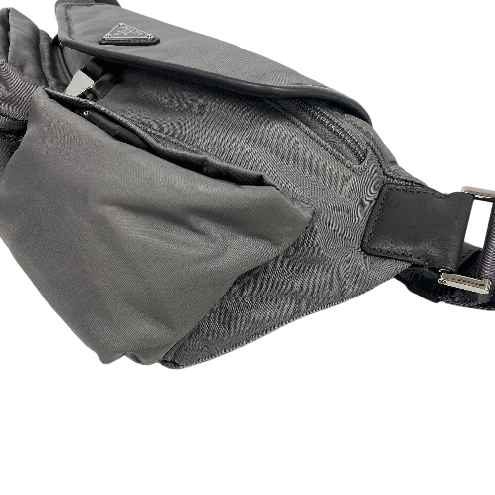 PRADA Sling bag 2VH174 Nylon, Recycled Polyamide gray Re-Nylon mens(Unisex) Used Authentic