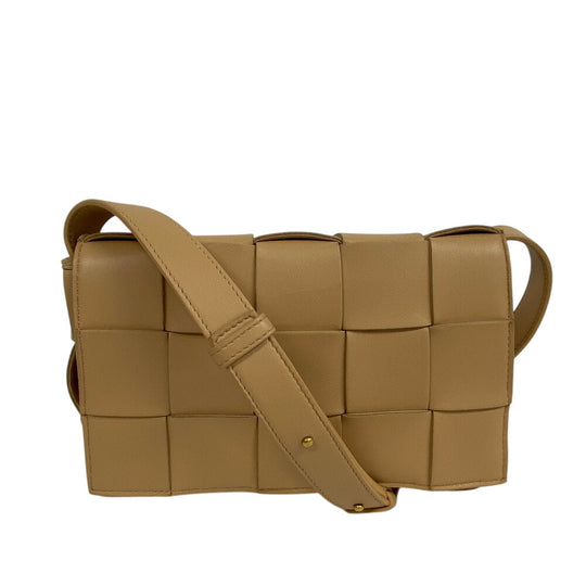 BOTTEGAVENETA Shoulder Bag leather beige flap INTRECCIATO Cassette Women(Unisex) Used Authentic