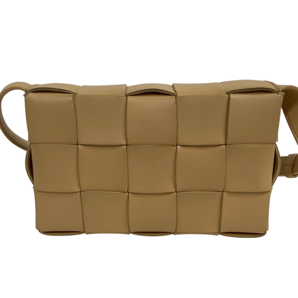 BOTTEGAVENETA Shoulder Bag leather beige flap INTRECCIATO Cassette Women(Unisex) Used Authentic