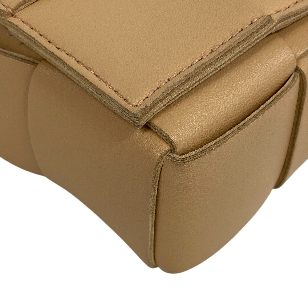 BOTTEGAVENETA Shoulder Bag leather beige flap INTRECCIATO Cassette Women(Unisex) Used Authentic