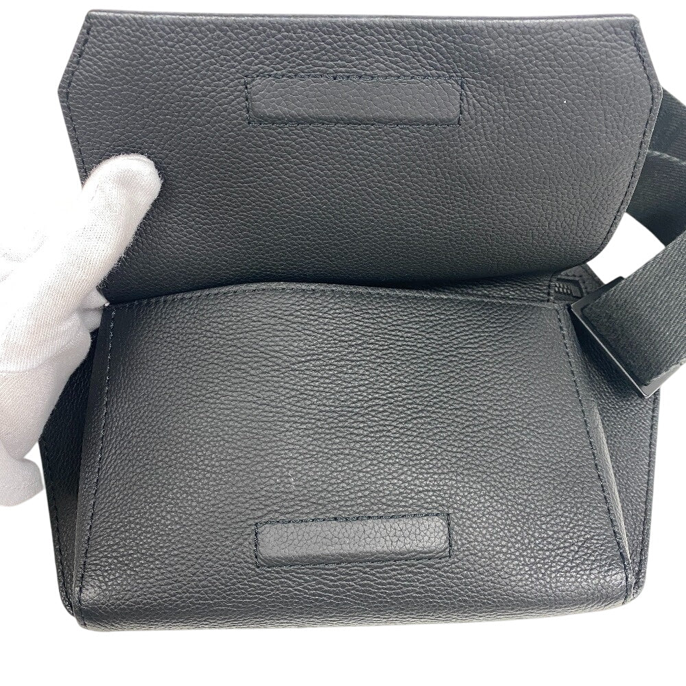 LOUIS VUITTON Shoulder Bag M57081 Grain Calfskin Leather black LV Aerogram takeoff sling mens Used Authentic