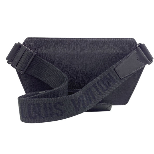 LOUIS VUITTON Shoulder Bag M57081 Grain Calfskin Leather black LV Aerogram takeoff sling mens Used Authentic
