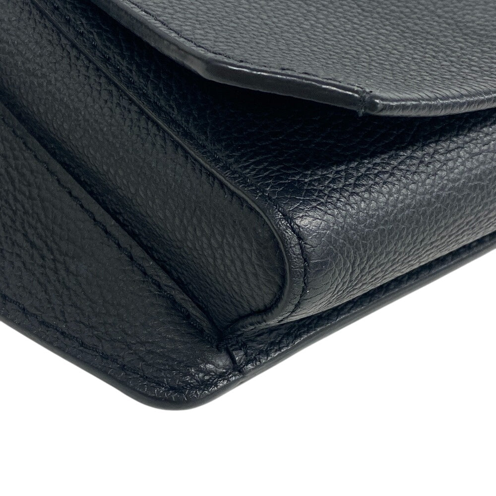 LOUIS VUITTON Shoulder Bag M57081 Grain Calfskin Leather black LV Aerogram takeoff sling mens Used Authentic