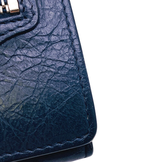 BALENCIAGA Tri-fold wallet 477455 leather Navy Classic mini unisex(Unisex) Used Authentic