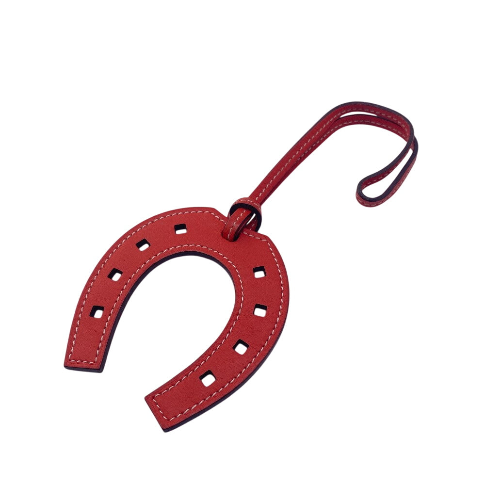 HERMES charm leather Red Paddock schbar Women Used Authentic