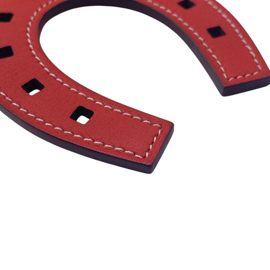 HERMES charm leather Red Paddock schbar Women Used Authentic