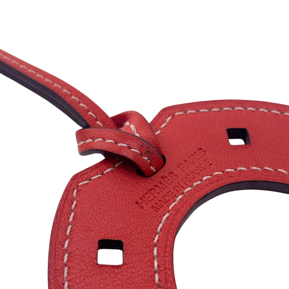HERMES charm leather Red Paddock schbar Women Used Authentic
