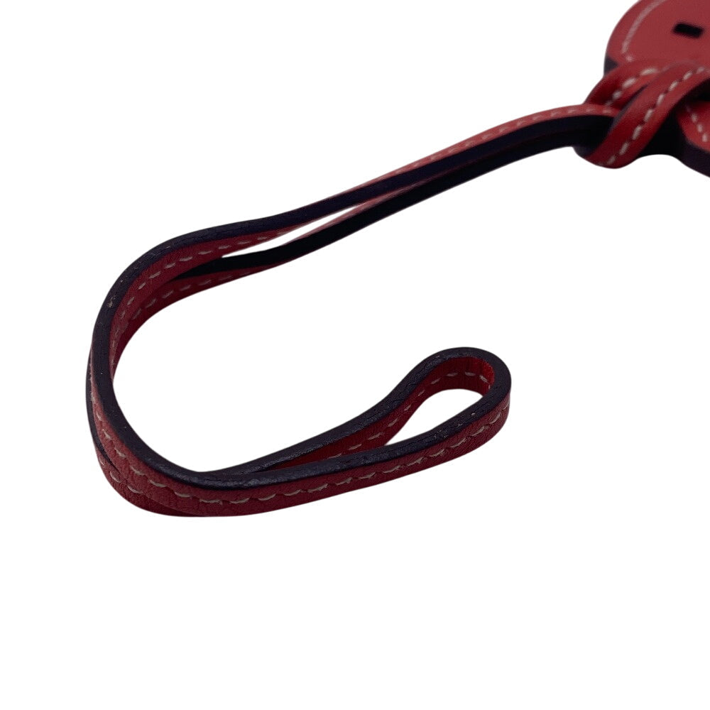 HERMES charm leather Red Paddock schbar Women Used Authentic