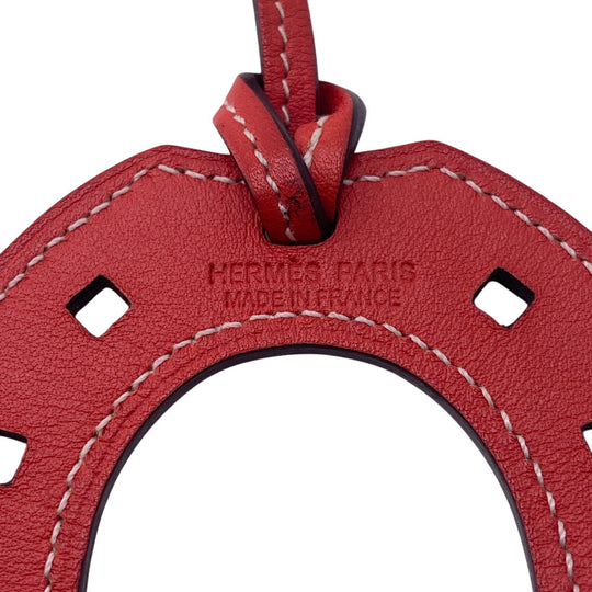 HERMES charm leather Red Paddock schbar Women Used Authentic