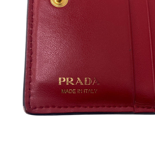 PRADA Bifold Wallet 1MV204 leather black Compact wallet Dyno Color unisex(Unisex) Used Authentic