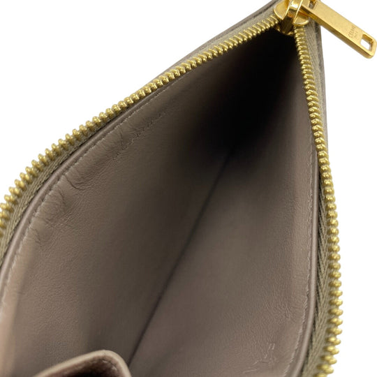 CELINE Card Case leather gray Fragment case Women Used Authentic