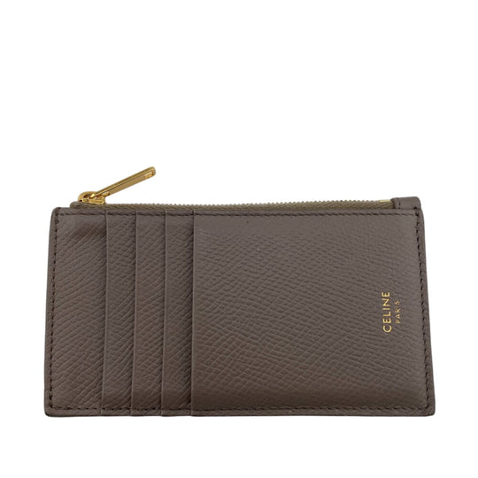 CELINE Card Case leather gray Fragment case Women Used Authentic