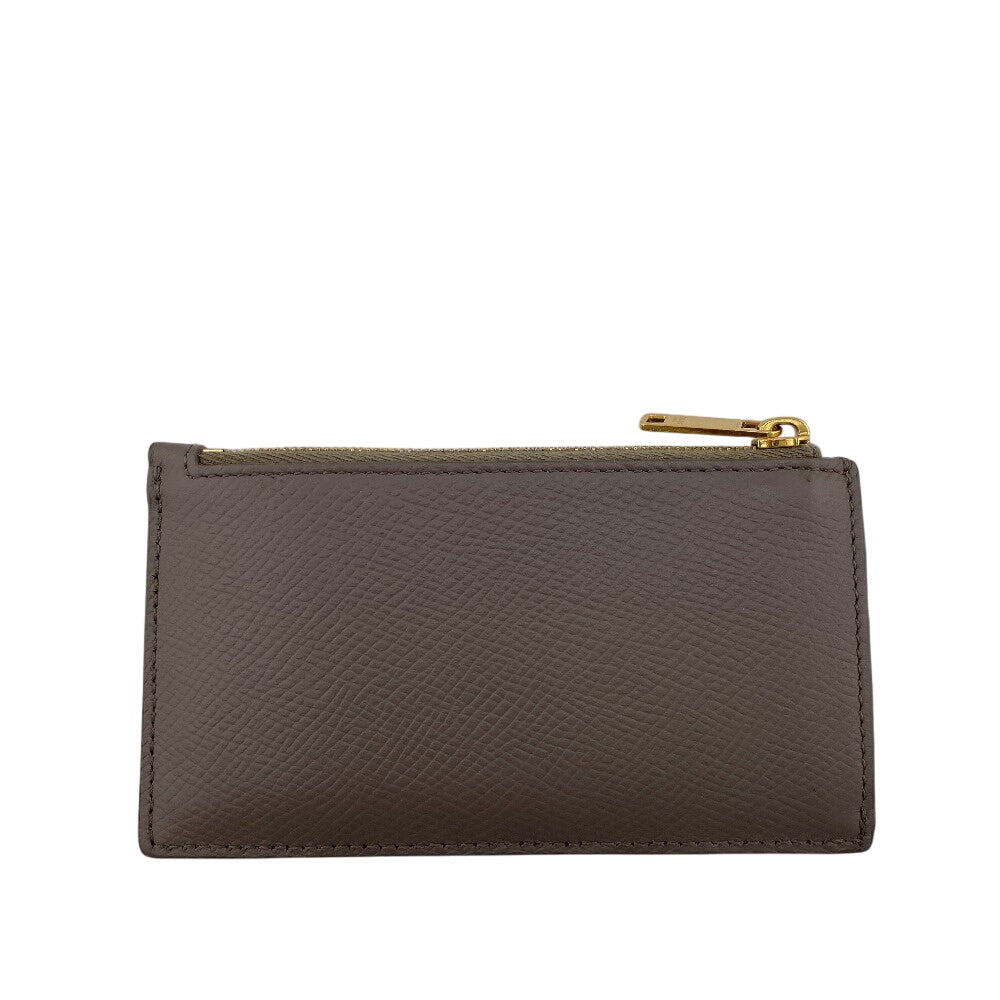 CELINE Card Case leather gray Fragment case Women Used Authentic
