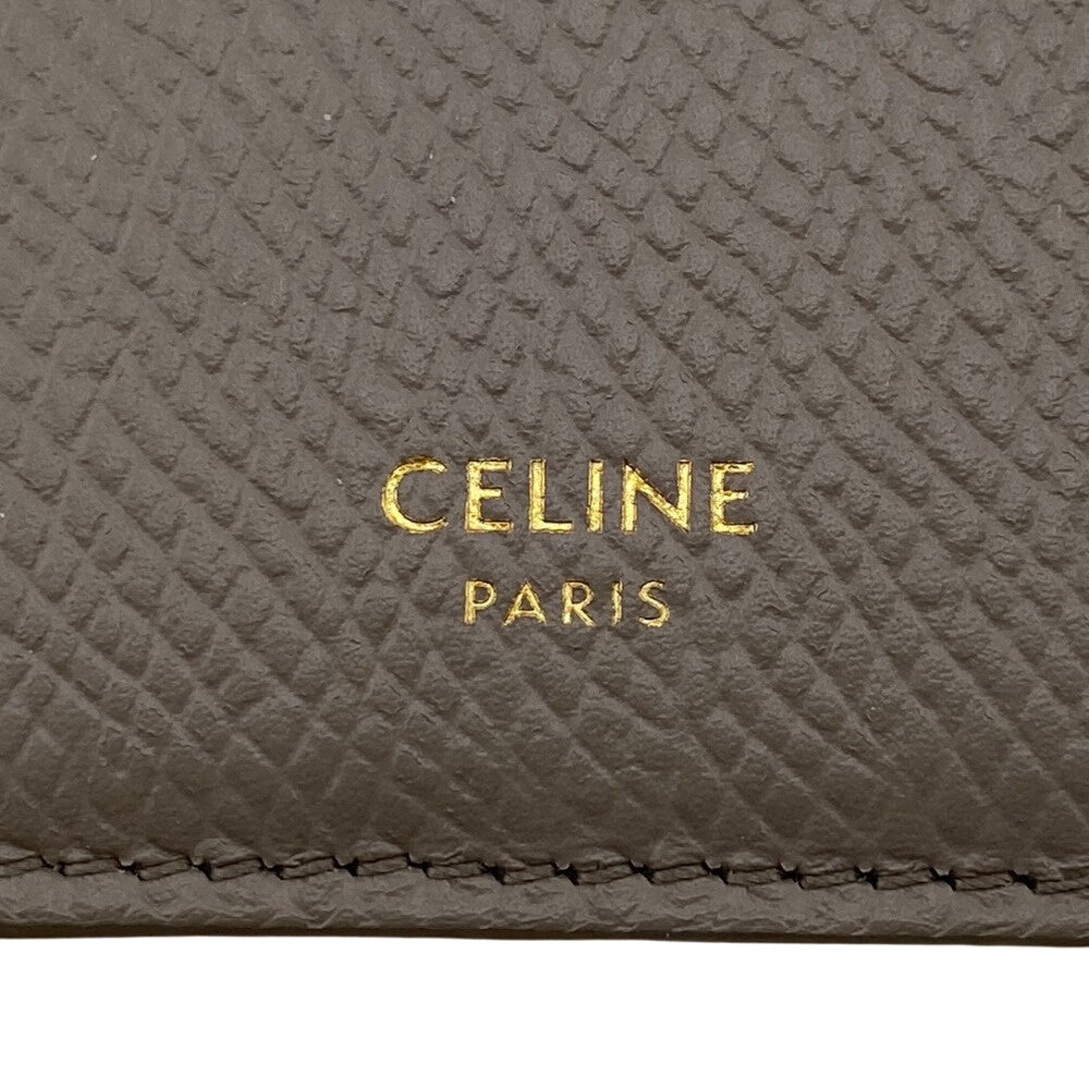 CELINE Card Case leather gray Fragment case Women Used Authentic