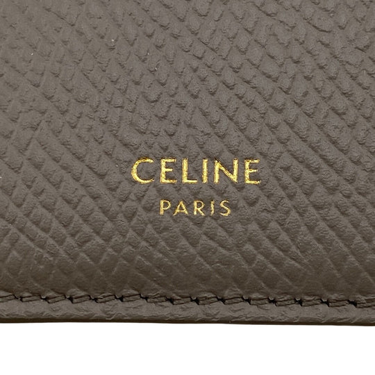 CELINE Card Case leather gray Fragment case Women Used Authentic