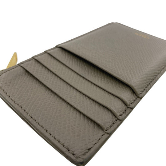 CELINE Card Case leather gray Fragment case Women Used Authentic