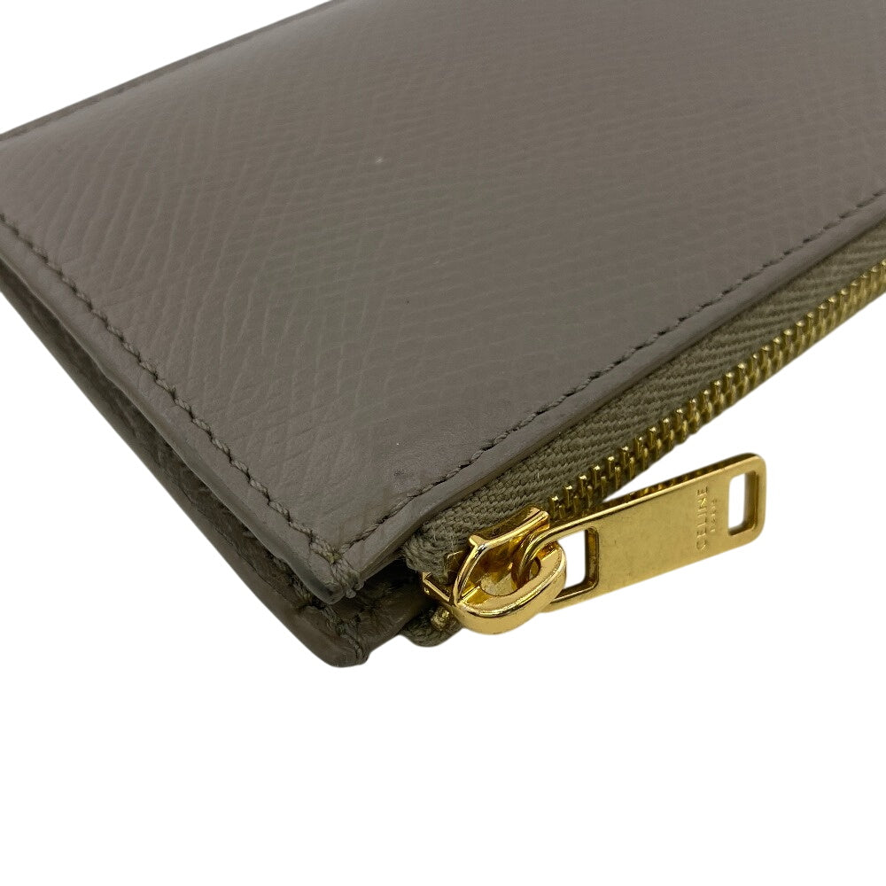 CELINE Card Case leather gray Fragment case Women Used Authentic