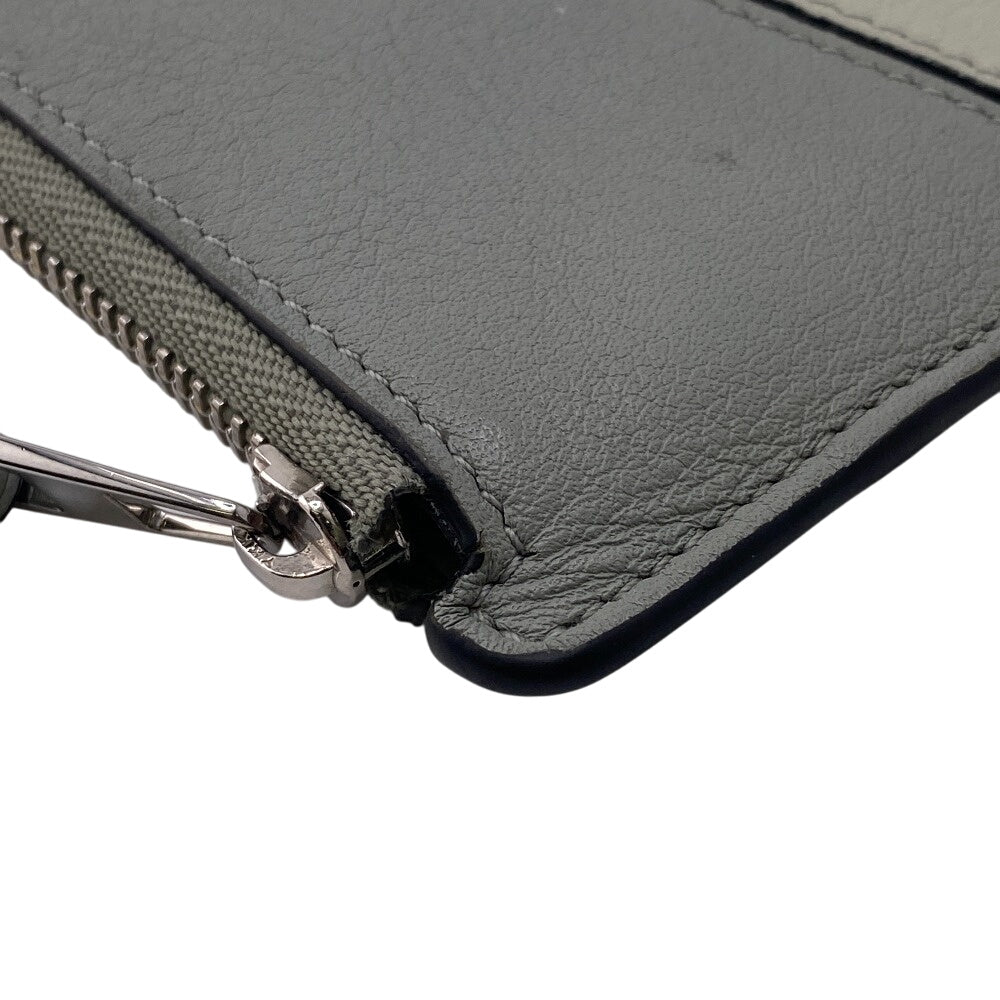 LOEWE Coin case leather green Fragment puzzle Women Used Authentic