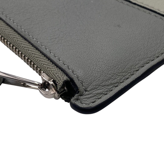 LOEWE Coin case leather green Fragment puzzle Women Used Authentic