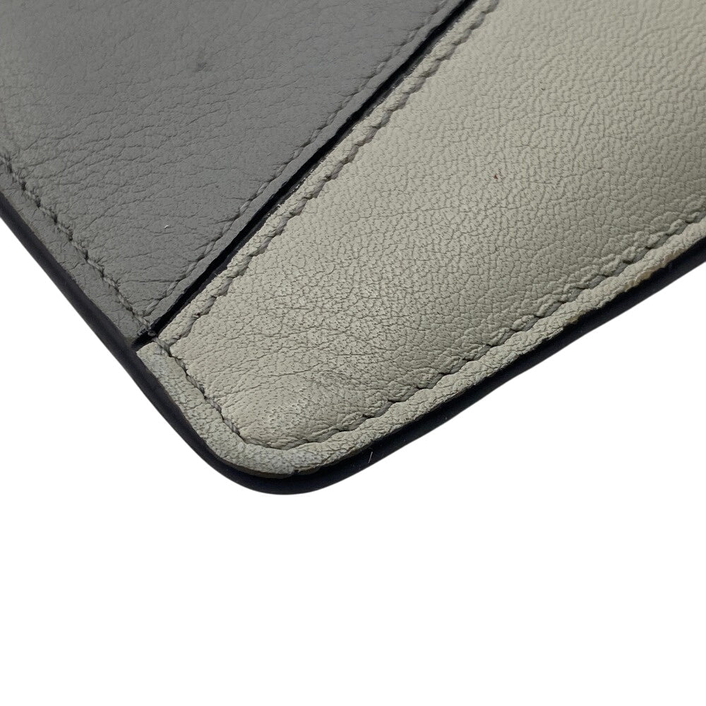 LOEWE Coin case leather green Fragment puzzle Women Used Authentic
