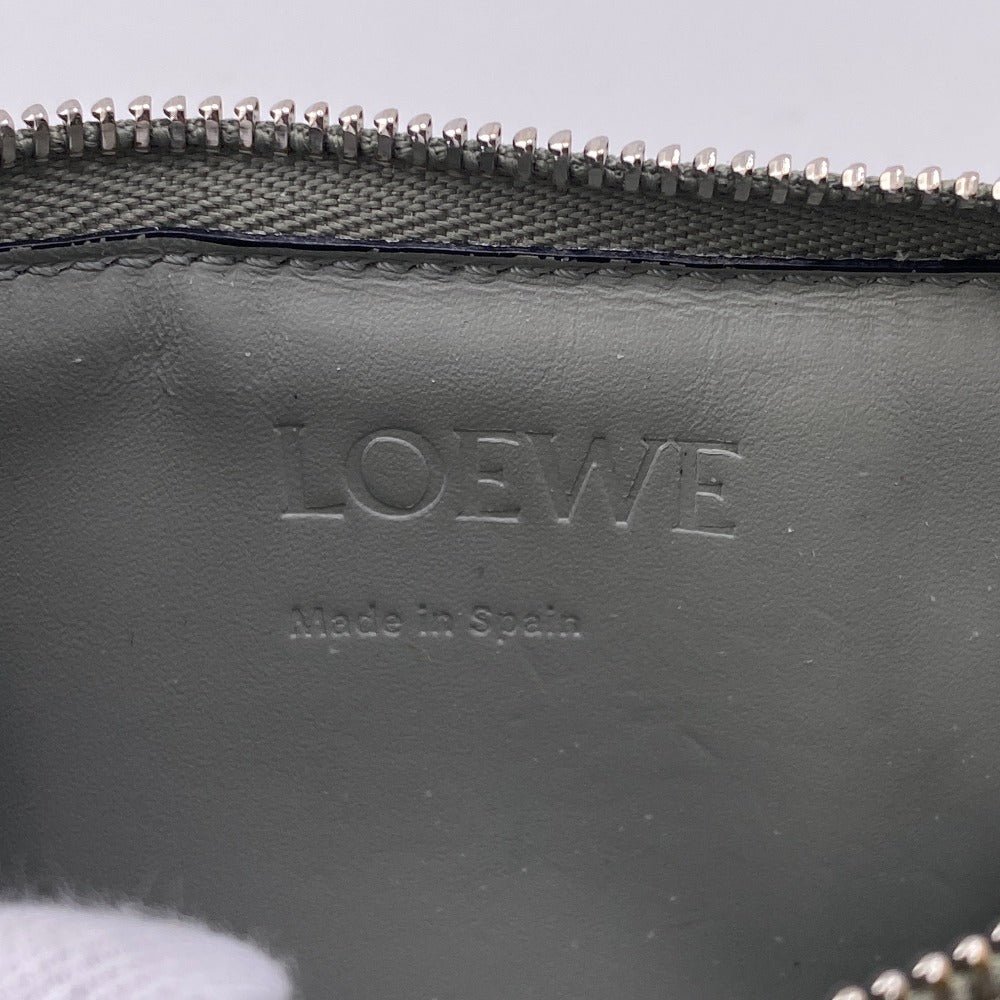 LOEWE Coin case leather green Fragment puzzle Women Used Authentic