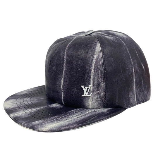 LOUIS VUITTON cap MP2334 lambskin Gray type Vuitton MP2334 Newsboy cap tie & diquill 1.0 mens Used Authentic