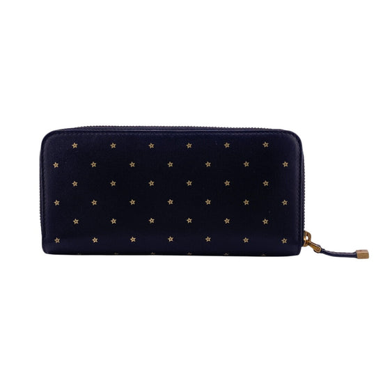 Christian Dior Long Wallet Purse leather black Stars Collection Women(Unisex) Used Authentic