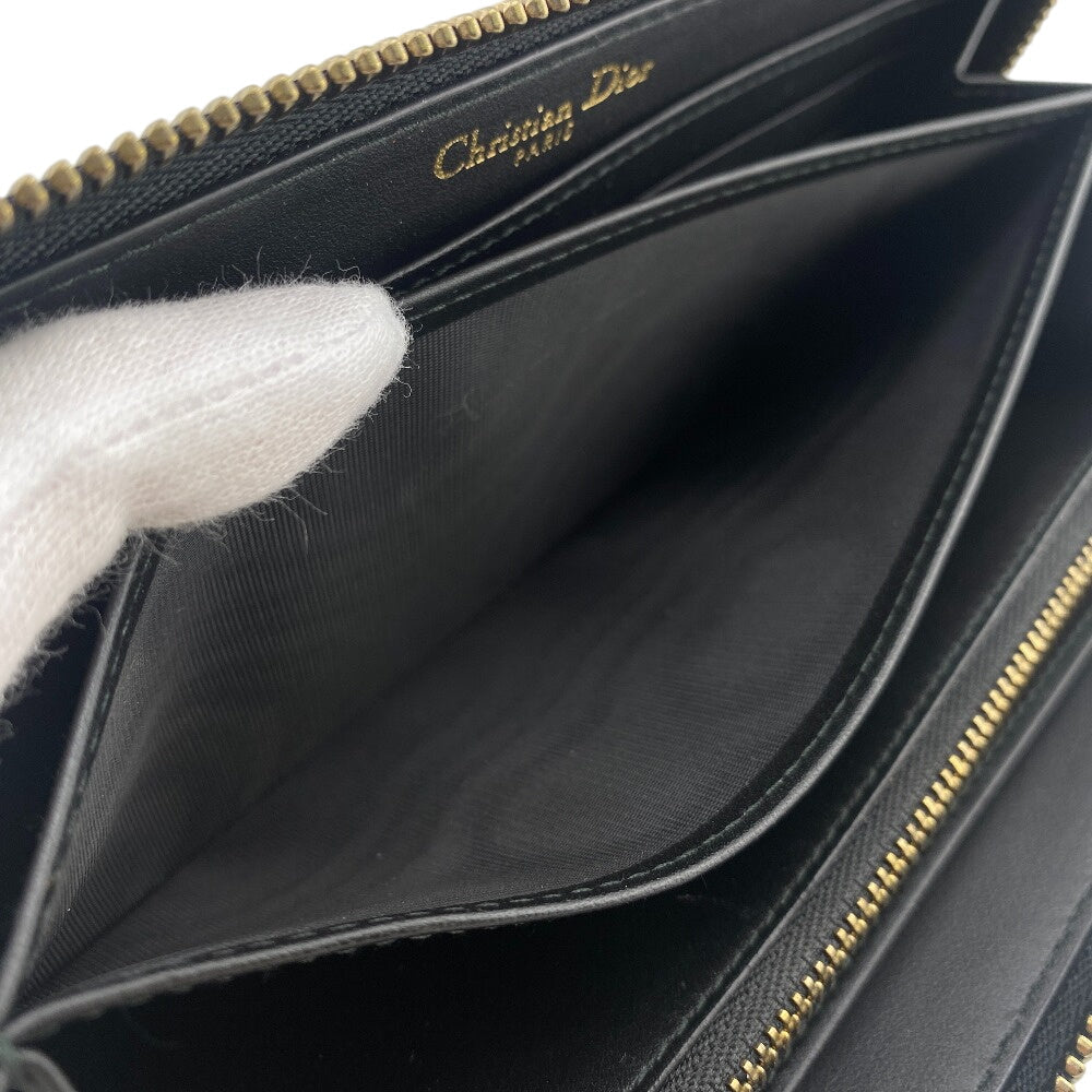 Christian Dior Long Wallet Purse leather black Stars Collection Women(Unisex) Used Authentic