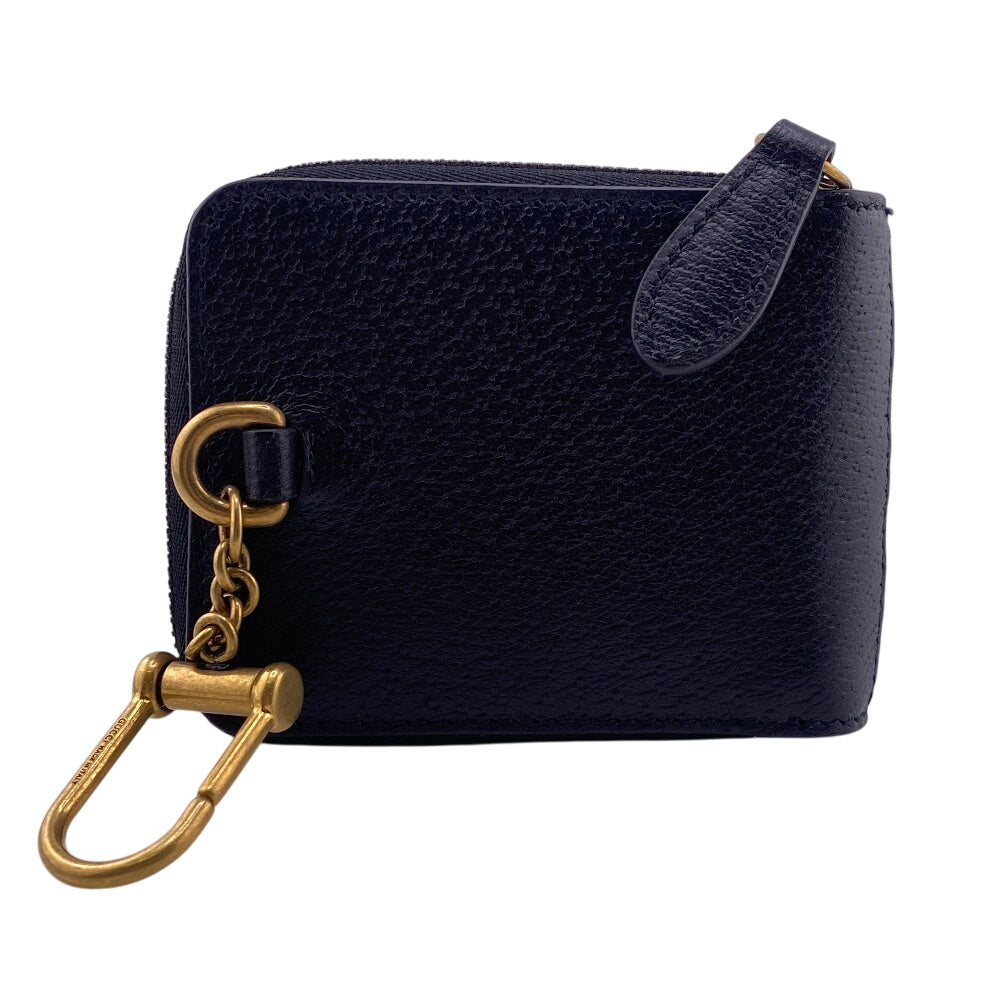 GUCCI Coin case 721903 leather black Adidas Collaboration Card Case Trefoil Leather Shoulder Pouch Women(Unisex) Used Authentic
