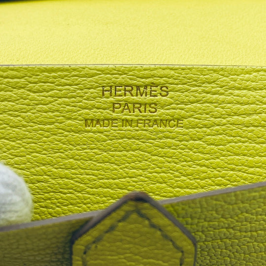 HERMES Card Case Chevre Misol yellow Baan Women(Unisex) Used Authentic