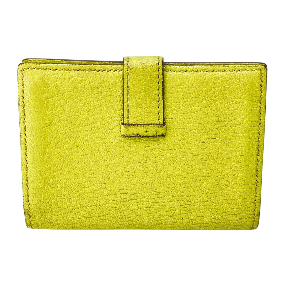 HERMES Card Case Chevre Misol yellow Baan Women(Unisex) Used Authentic