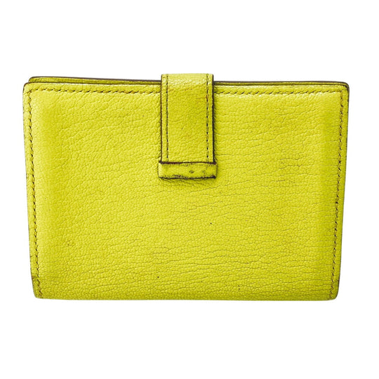 HERMES Card Case Chevre Misol yellow Baan Women(Unisex) Used Authentic