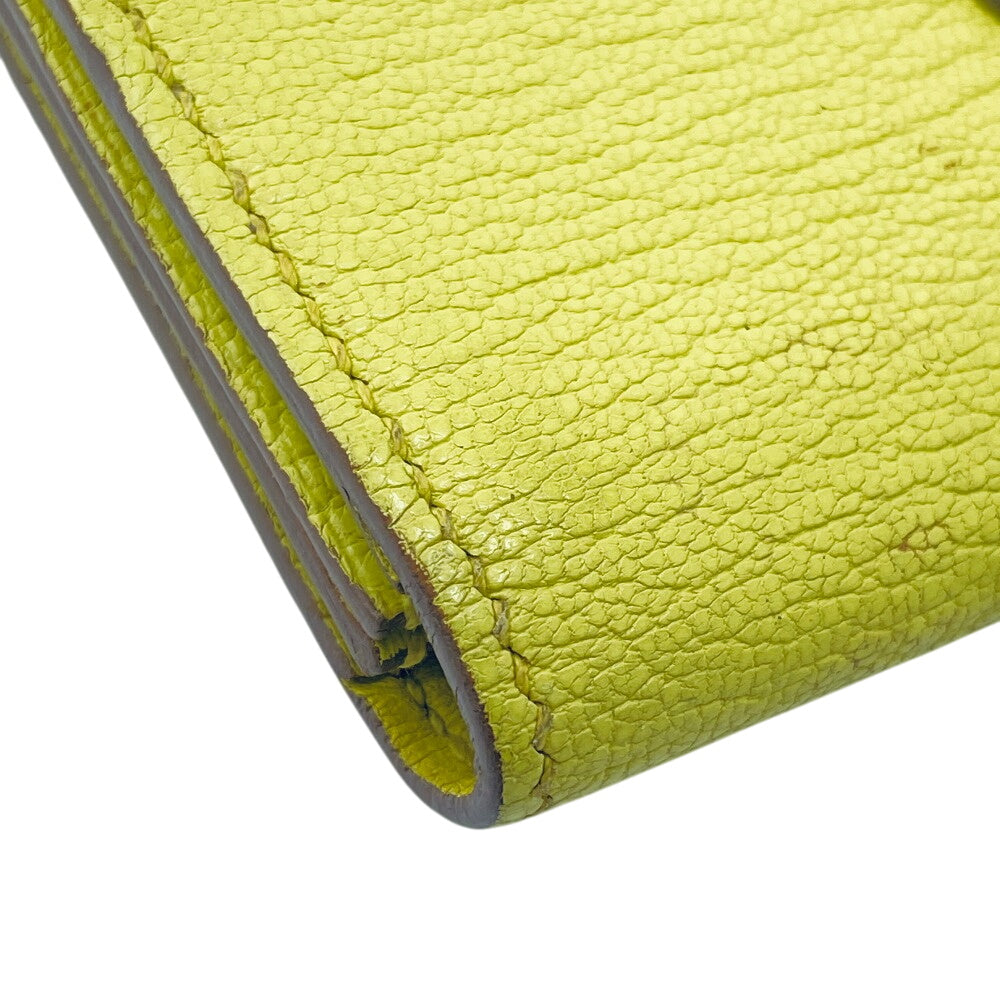 HERMES Card Case Chevre Misol yellow Baan Women(Unisex) Used Authentic