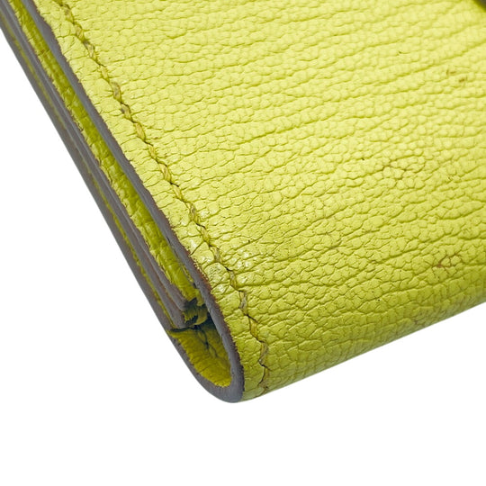 HERMES Card Case Chevre Misol yellow Baan Women(Unisex) Used Authentic