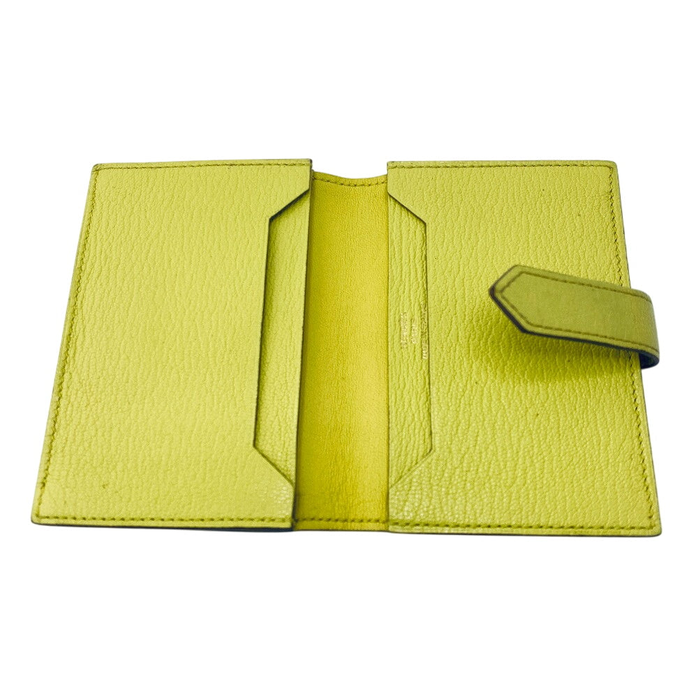 HERMES Card Case Chevre Misol yellow Baan Women(Unisex) Used Authentic