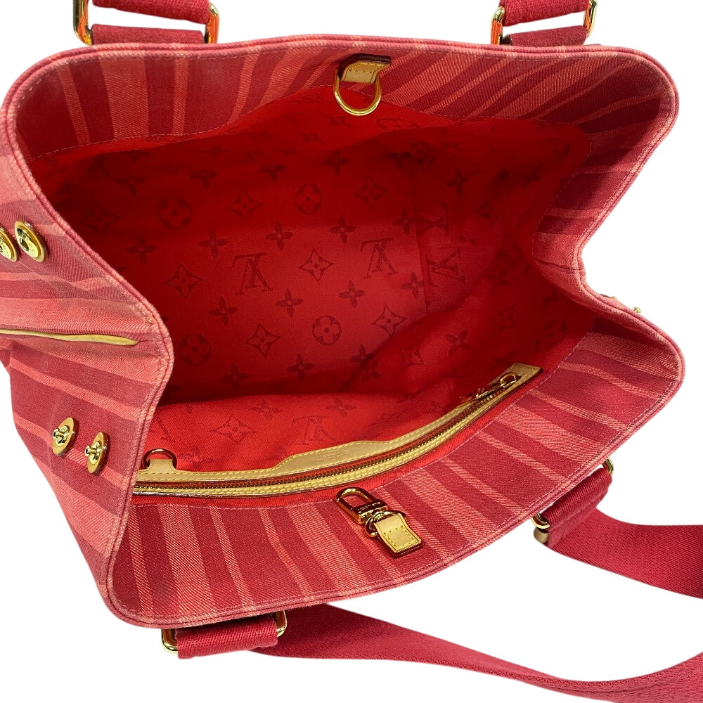 LOUIS VUITTON Tote Bag M94146 canvas pink logo Plat'n Soleil Hippo PM Women Used Authentic