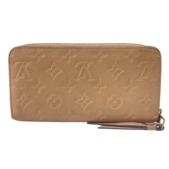 LOUIS VUITTON Long Wallet Purse M69034 leather beige Monogram Unplant Zippy wallet mens(Unisex) Used Authentic