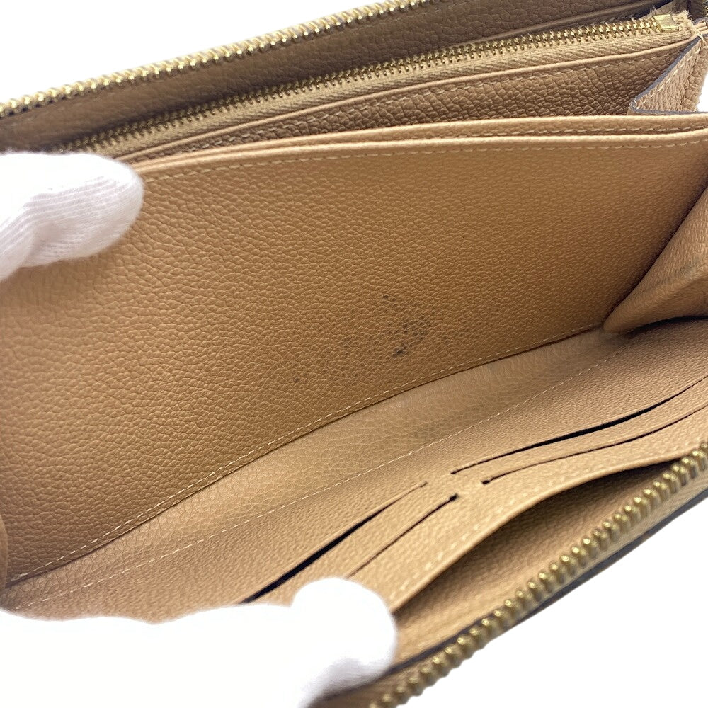 LOUIS VUITTON Long Wallet Purse M69034 leather beige Monogram Unplant Zippy wallet mens(Unisex) Used Authentic