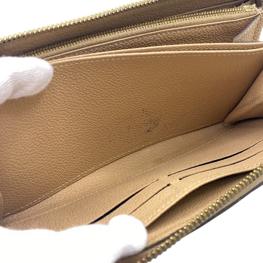 LOUIS VUITTON Long Wallet Purse M69034 leather beige Monogram Unplant Zippy wallet mens(Unisex) Used Authentic