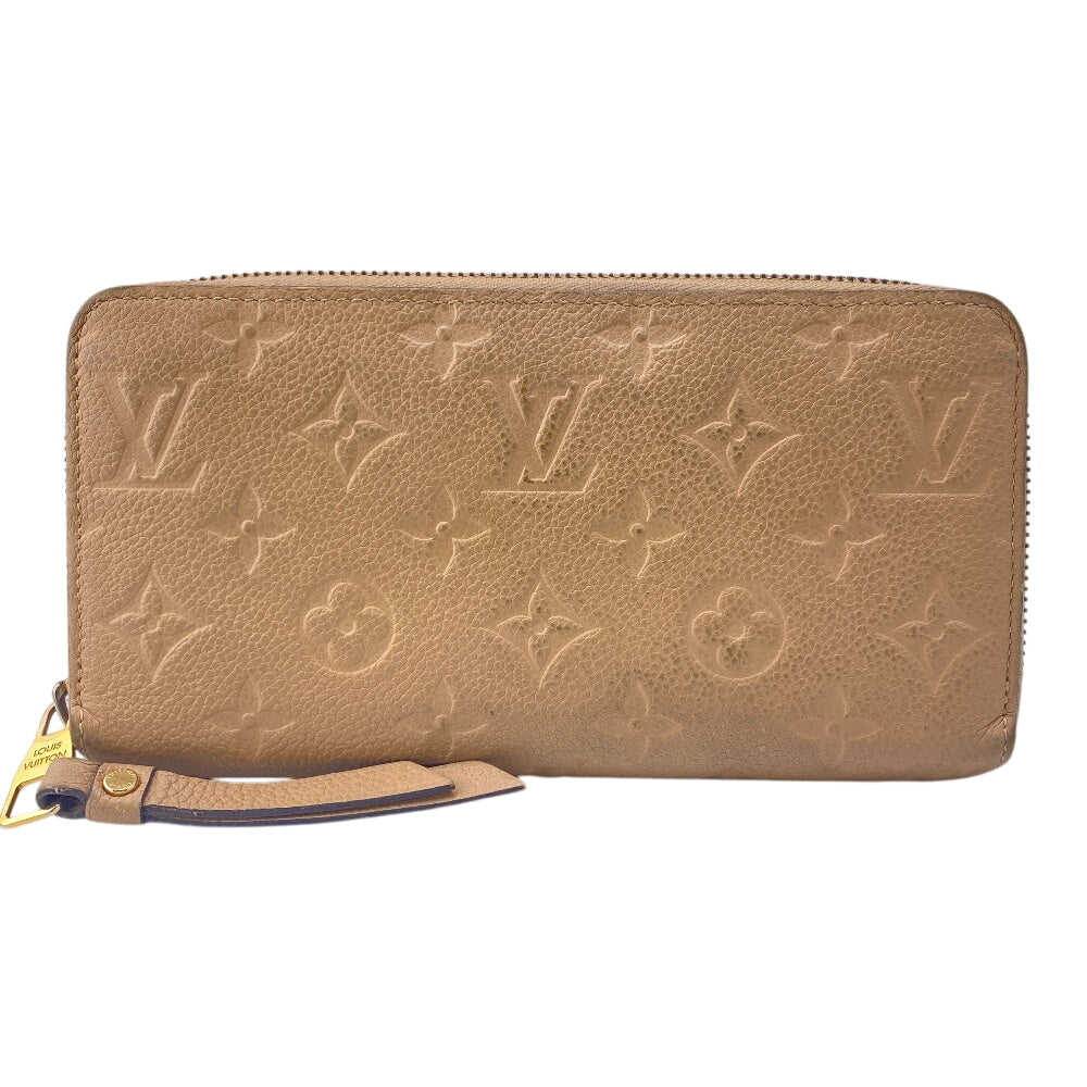 LOUIS VUITTON Long Wallet Purse M69034 leather beige Monogram Unplant Zippy wallet mens(Unisex) Used Authentic