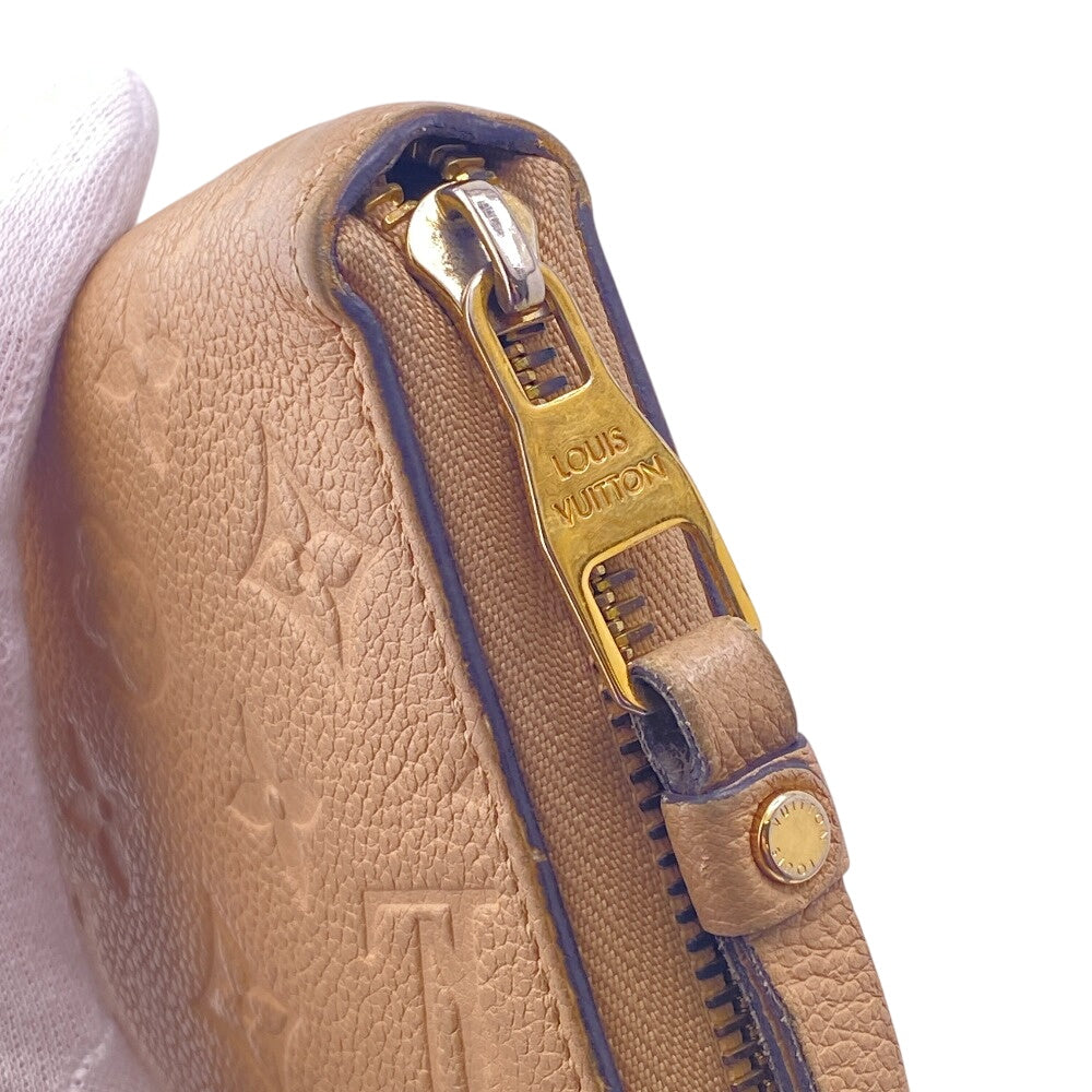 LOUIS VUITTON Long Wallet Purse M69034 leather beige Monogram Unplant Zippy wallet mens(Unisex) Used Authentic