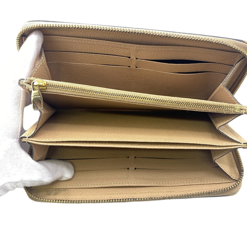 LOUIS VUITTON Long Wallet Purse M69034 leather beige Monogram Unplant Zippy wallet mens(Unisex) Used Authentic