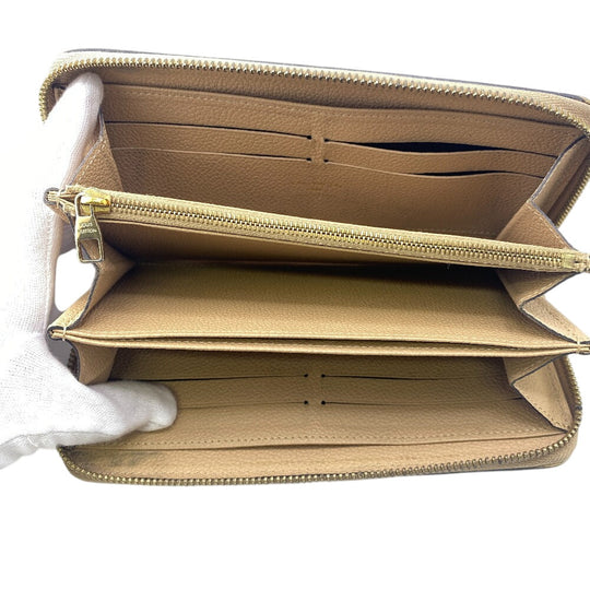 LOUIS VUITTON Long Wallet Purse M69034 leather beige Monogram Unplant Zippy wallet mens(Unisex) Used Authentic