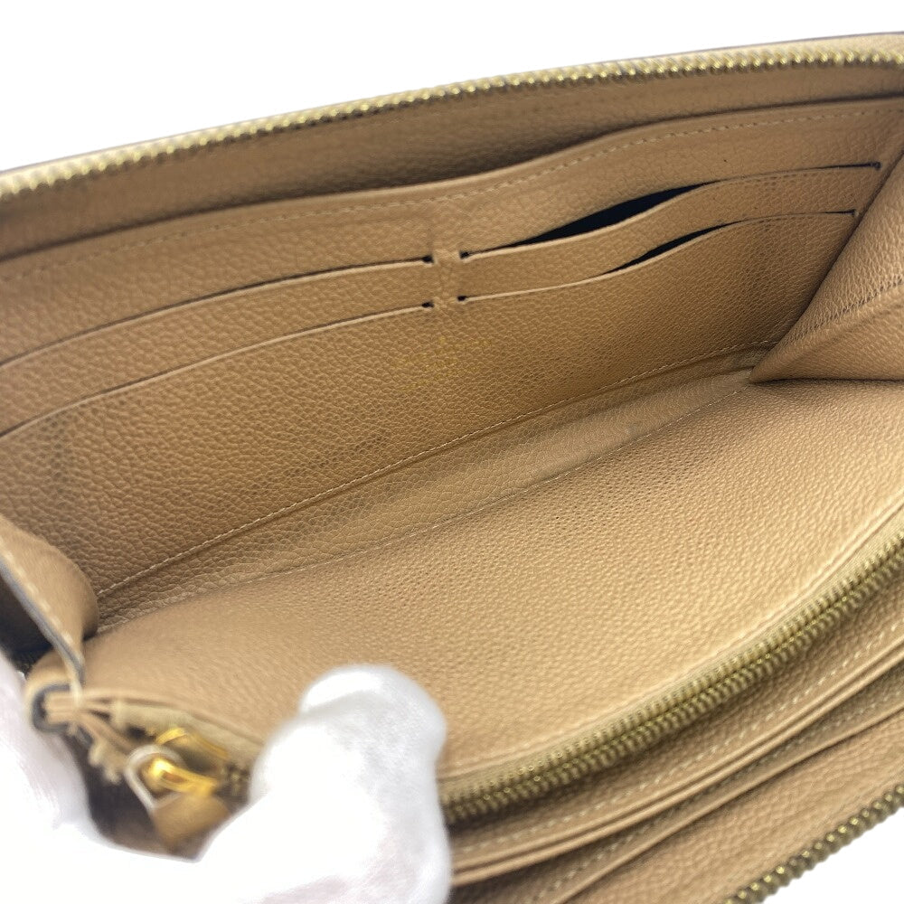 LOUIS VUITTON Long Wallet Purse M69034 leather beige Monogram Unplant Zippy wallet mens(Unisex) Used Authentic