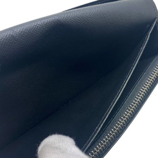 LOUIS VUITTON Long Wallet Purse M61697 leather black Monogram Eclipse Plat the Portefeuille(Unisex) Used Authentic