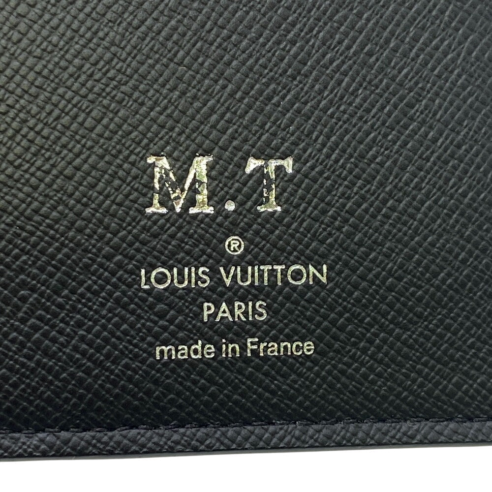 LOUIS VUITTON Long Wallet Purse M61697 leather black Monogram Eclipse Plat the Portefeuille(Unisex) Used Authentic