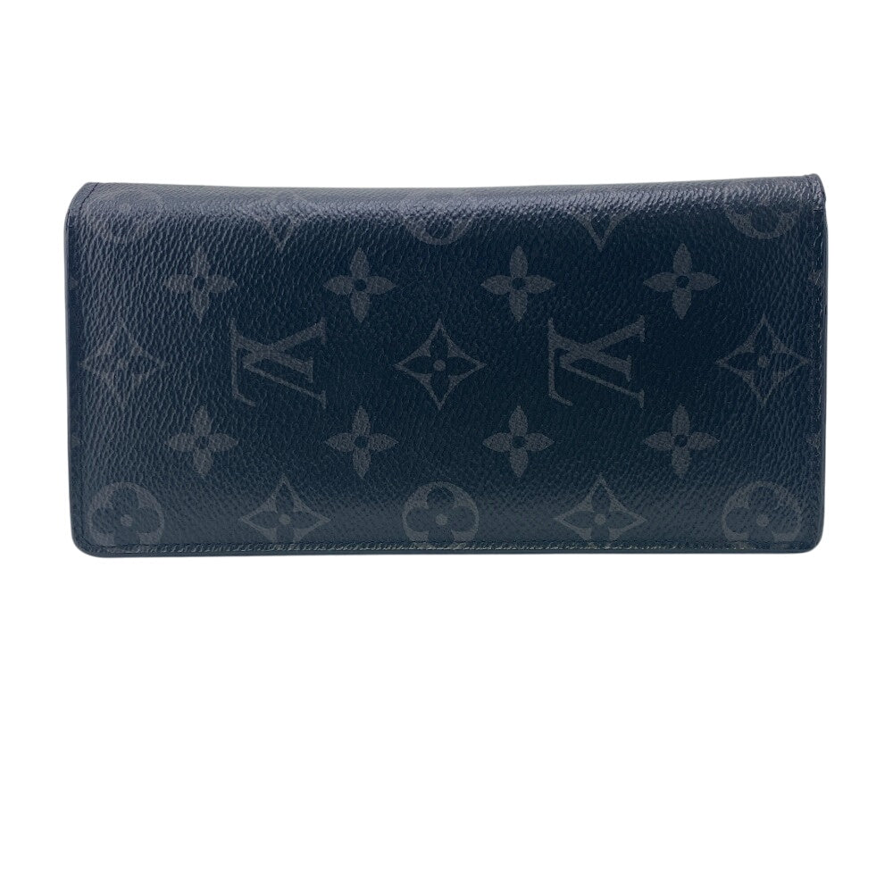 LOUIS VUITTON Long Wallet Purse M61697 leather black Monogram Eclipse Plat the Portefeuille(Unisex) Used Authentic
