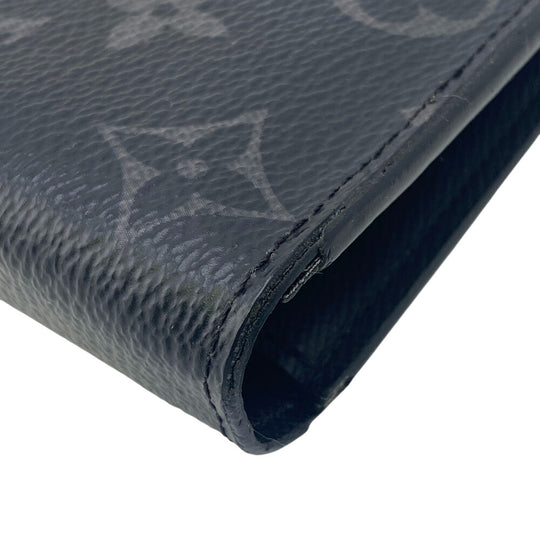 LOUIS VUITTON Long Wallet Purse M61697 leather black Monogram Eclipse Plat the Portefeuille(Unisex) Used Authentic