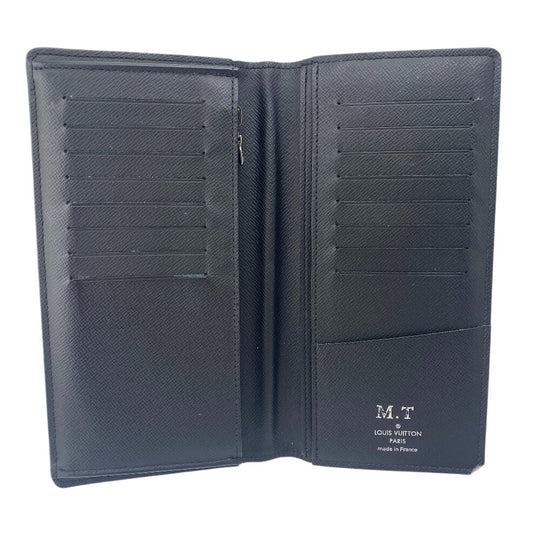 LOUIS VUITTON Long Wallet Purse M61697 leather black Monogram Eclipse Plat the Portefeuille(Unisex) Used Authentic
